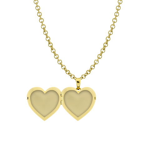 RORO Heart Locket Necklace in Gold Vermeil with Photo Insert Engravable