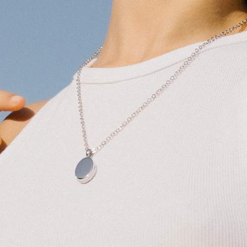 The Echo Oval Locket in Silver