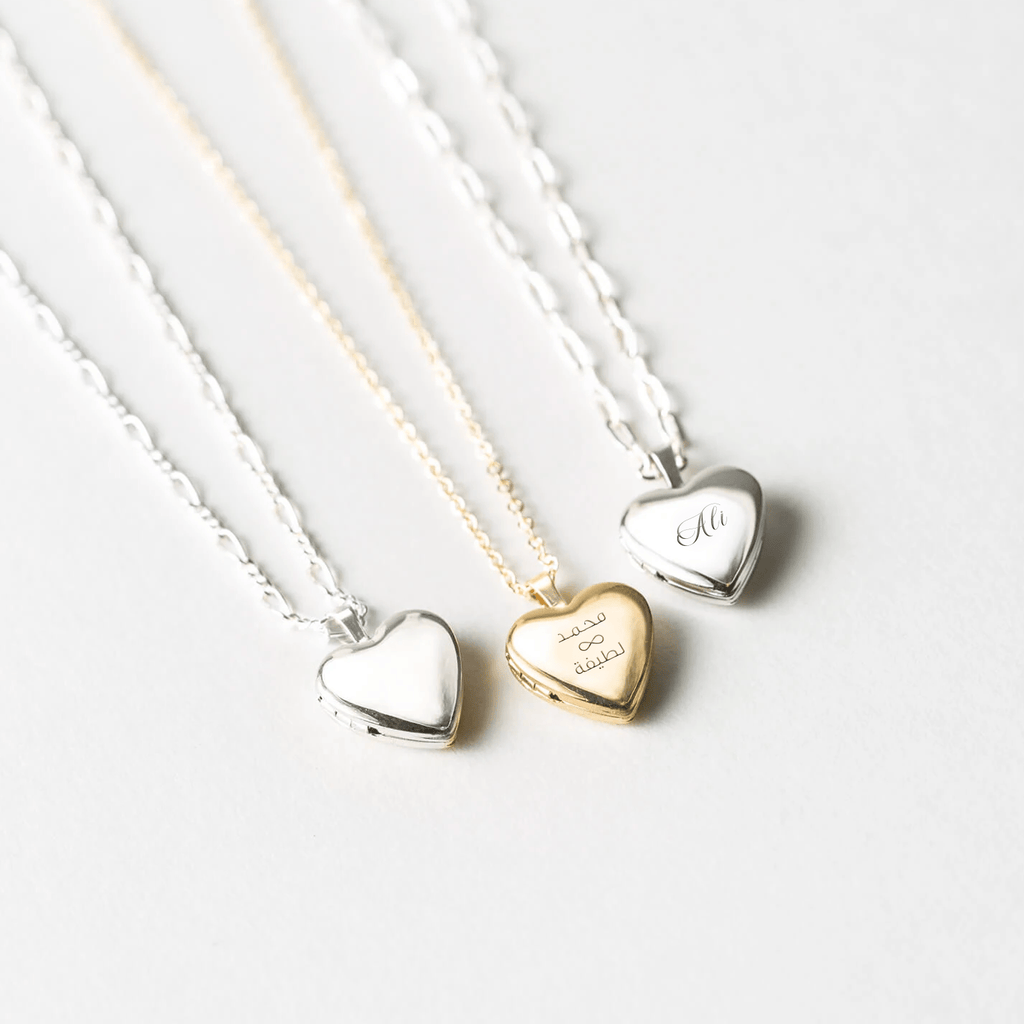 Louis Heart Locket Necklace in Gold Vermeil - Roro Arabia - Lockets