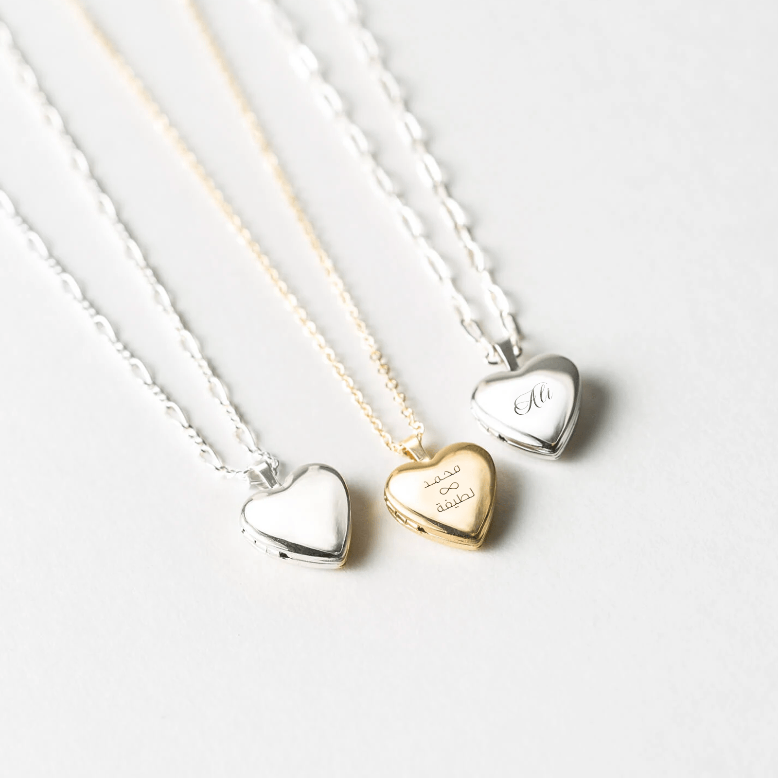 Louis Heart Locket Necklace in Gold Vermeil - Roro Arabia - Lockets